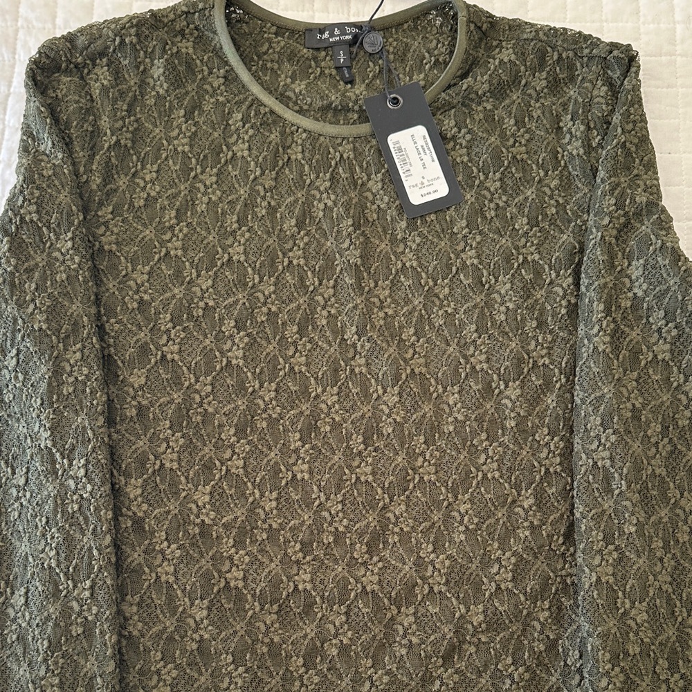 Ellie Green Lace Long Sleeve Top by Rag & Bone - Picture 4 of 5